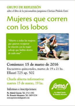 Mapa de bits en Grupo de Reflexión Mujeres que corren con los lobos afiche2016.cdr